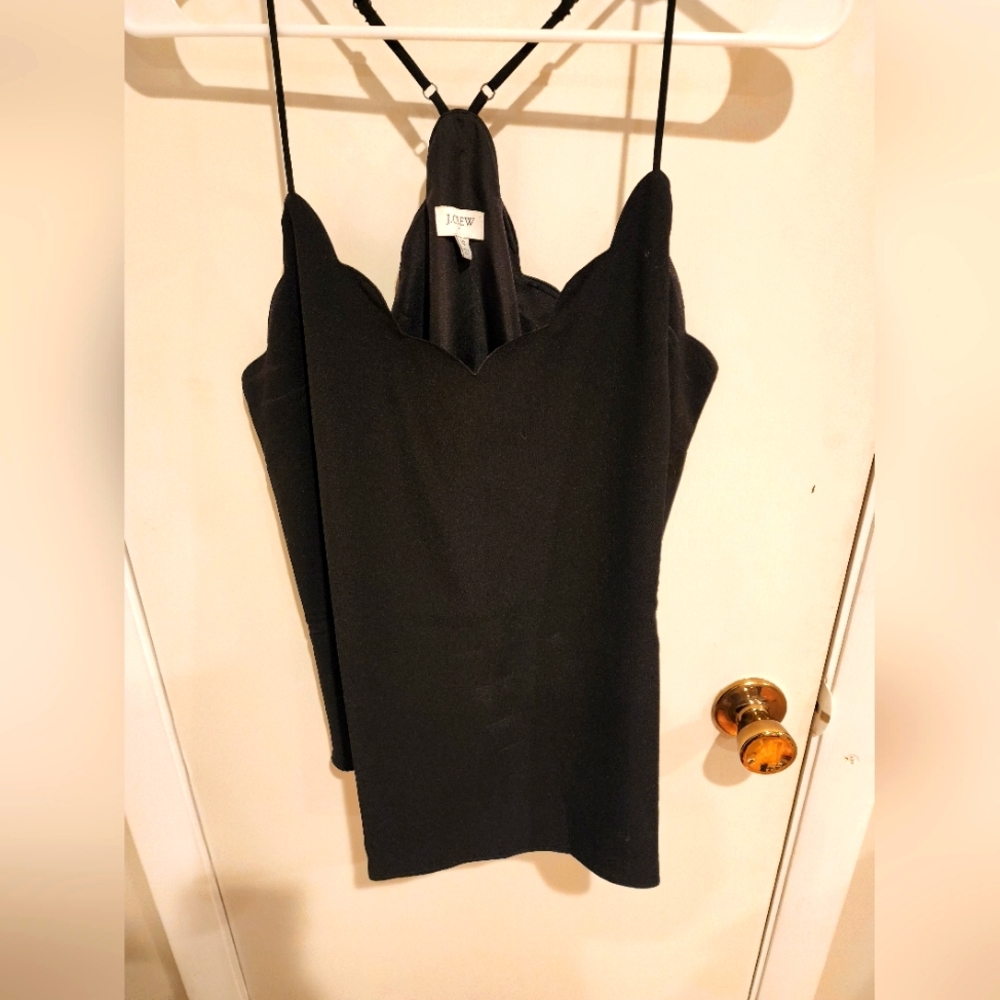 Black scalloped tank top